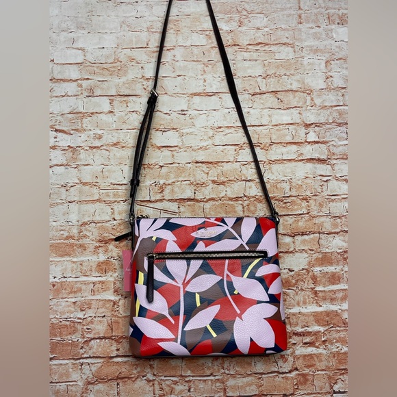 Kate Spade | Jackson Street Pebbled Pink Multi Leather Top Zip Crossbody Handbag - Picture 5 of 9